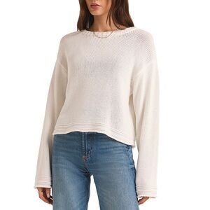 Z Supply Womens Emerson Sweater in White Size Medium